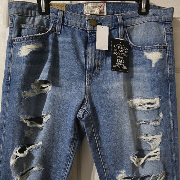 NWT Current/Elliot The Fling Slim Boyfriend Jeans in Tattered Destroy, Size 29. - Picture 7 of 15